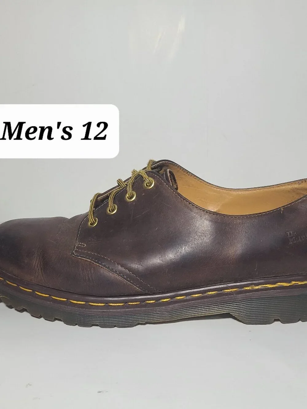 Vintage Dr Martens (1561 59) Oxford Brown Men's Shoes Size 12 Made in England